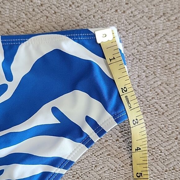 Niptuck Blue and White Zebra Print Bikini Swimsuit Bottom Size 6 - Picture 7 of 13
